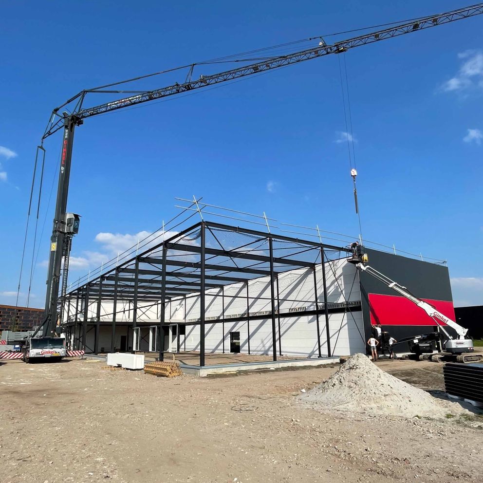 Staalconstructie voor een nieuwe loods