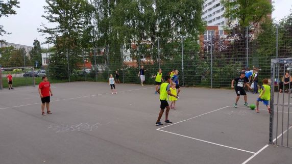 samen voetballen