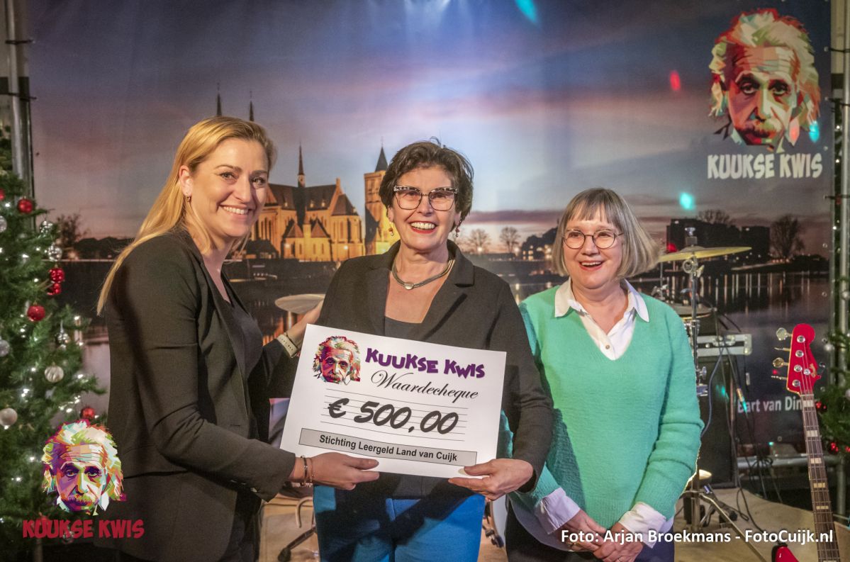 Stichting Leergeld Land van Cuijk heeft een donatie van € 500,- ontvangen van de Kuukse Kwis.