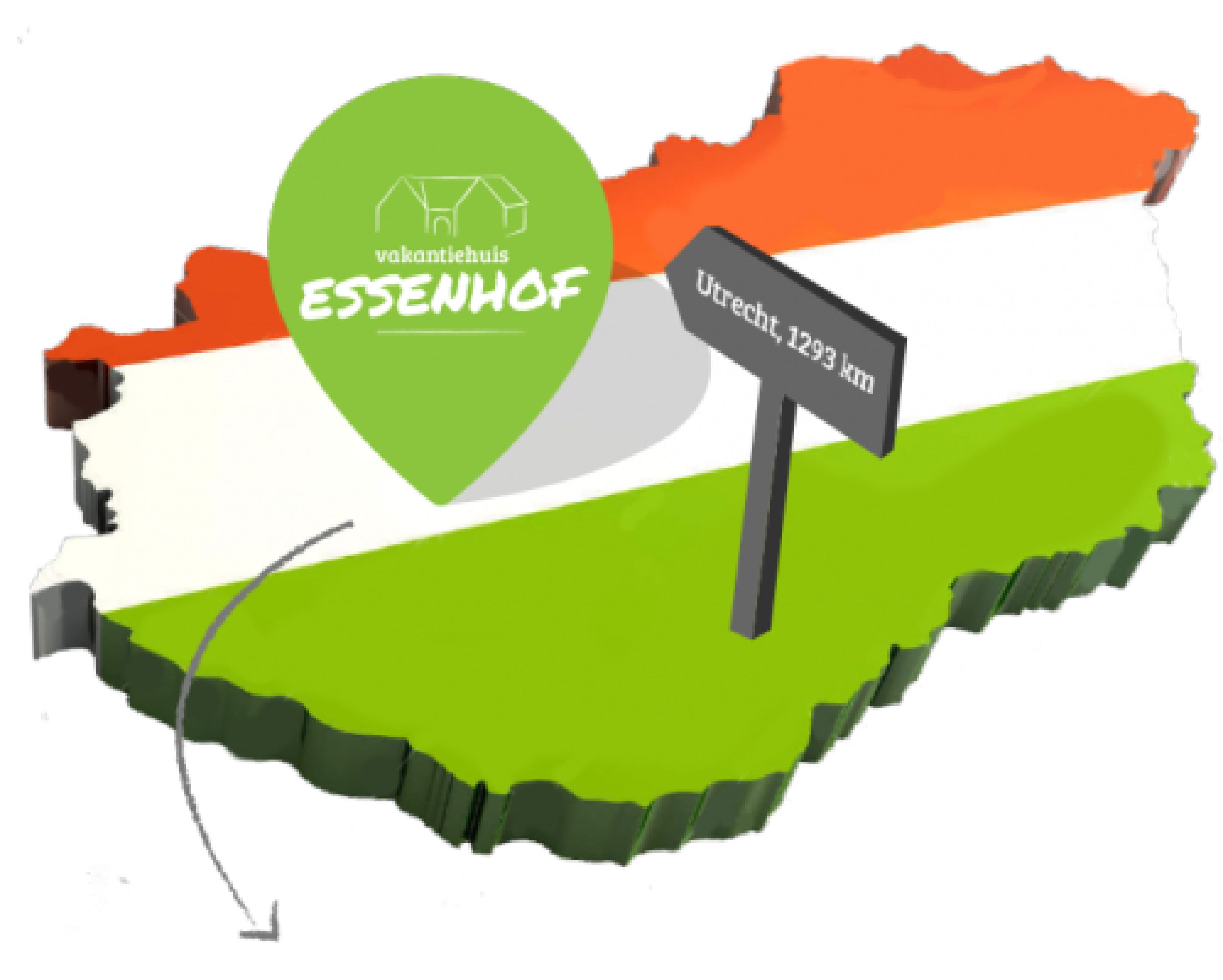 Landkaart met afstand