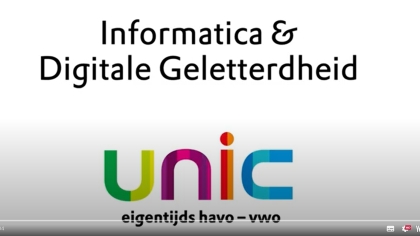 Video waarin twee docenten vertellen over informatica
