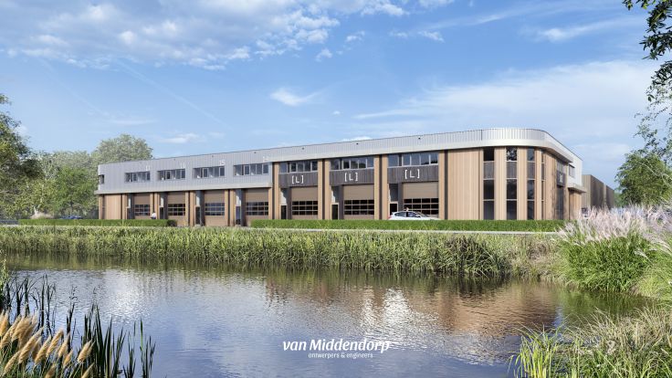 Impressie bedrijfsverzamelgebouw de Stroet Lunteren door van Middendorp ontwerpers & engineers Impressie bedrijfsverzamelgebouw de Stroet Lunteren door van Middendorp ontwerpers & engineers
