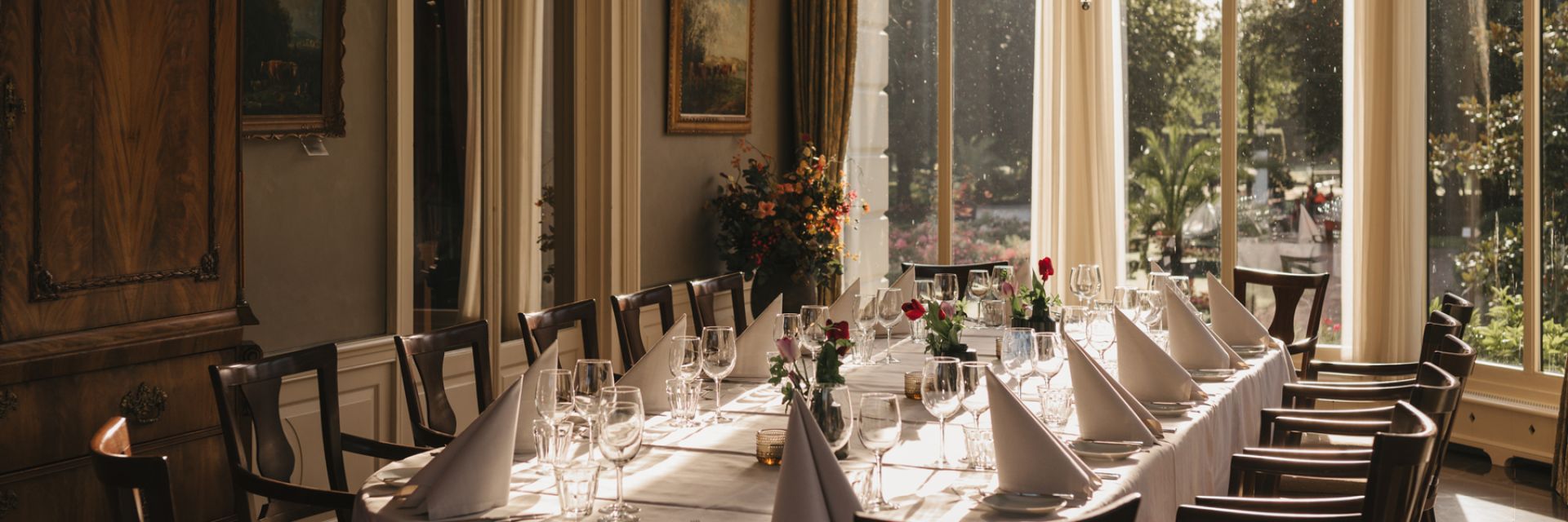 Header Serre Kasteel De Vanenburg dinerzaal intiem en uniek voor groepen