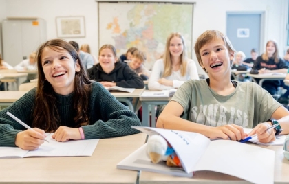 Leerlingen in klaslokaal