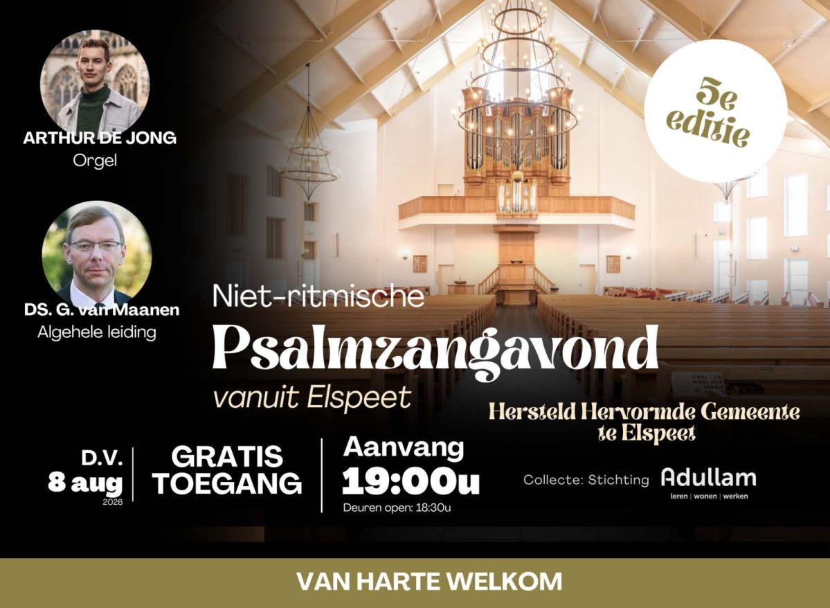 5e editie traditionele Psalmzangavond vanuit Elspeet