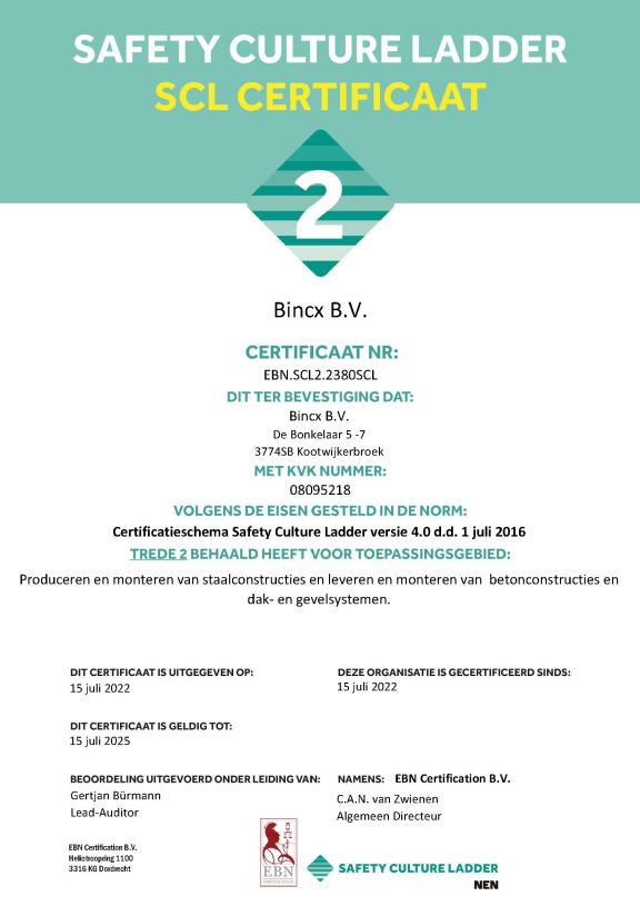 Certificaat SCL Trede Bincx B
