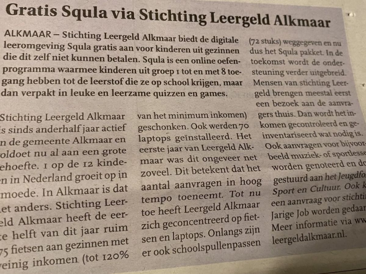 Squla bij Leergeld