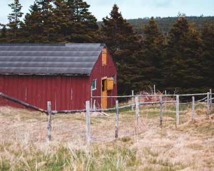 Barn on a field