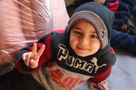 Foto kind Syrië - aardbeving