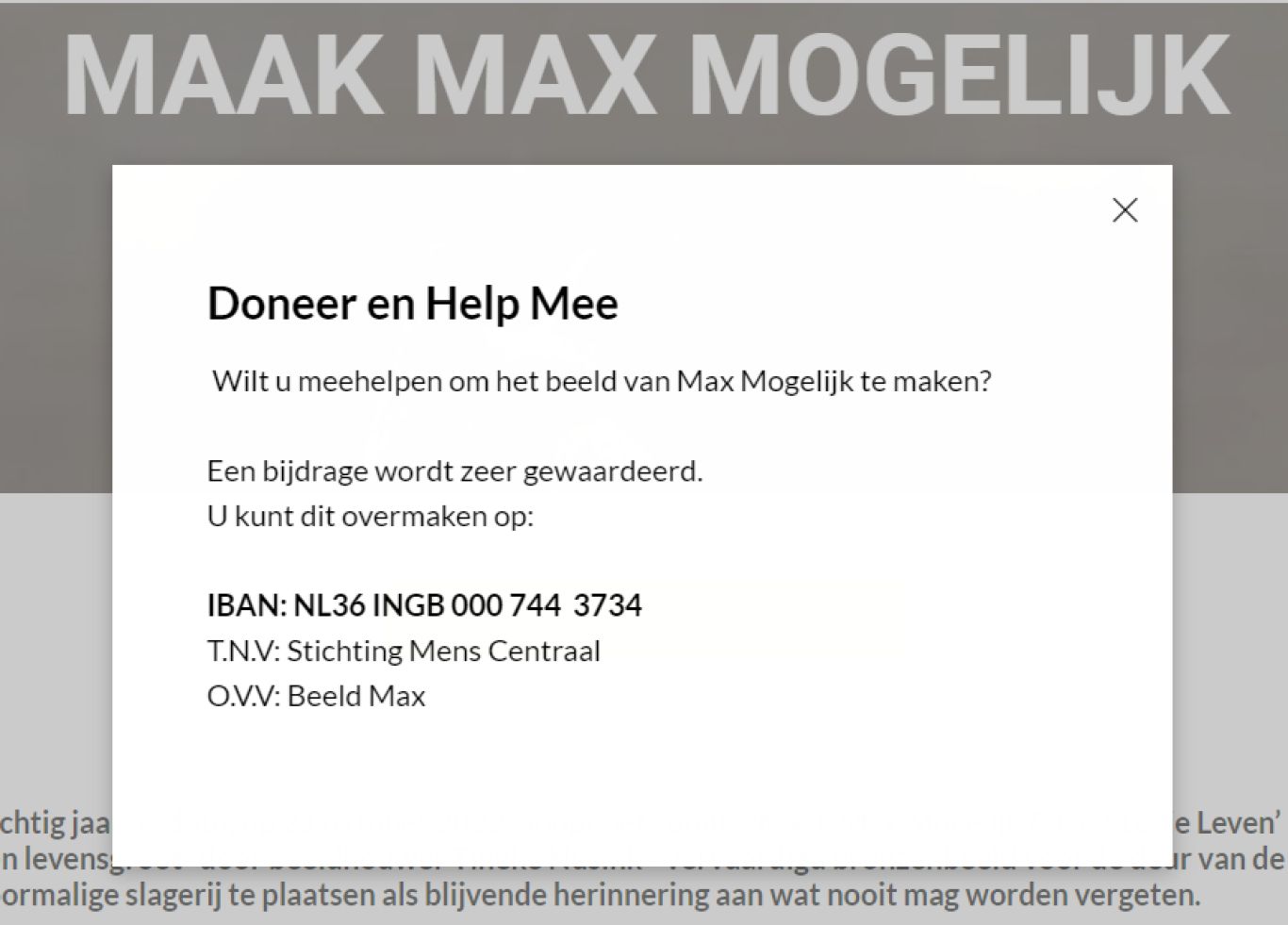 Doneer en help mee met Max