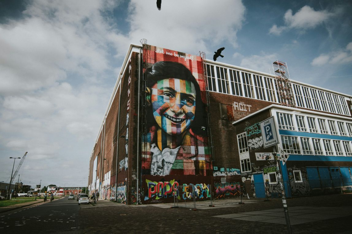 Muurschildering Anne Frank