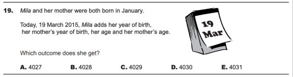 Question from a previous Kangaroo Maths competition
