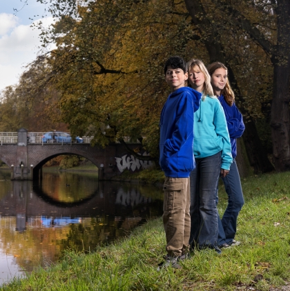3 kinderen langs de singel in Utrecht