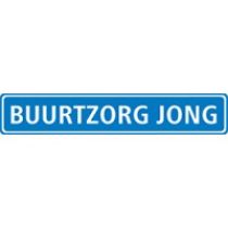 Buurtzorg jong Bord met de tekst buurtzorg jong erop
