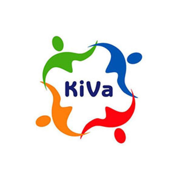 Logo Kiva Kiva met 4 poppetjes eromheen