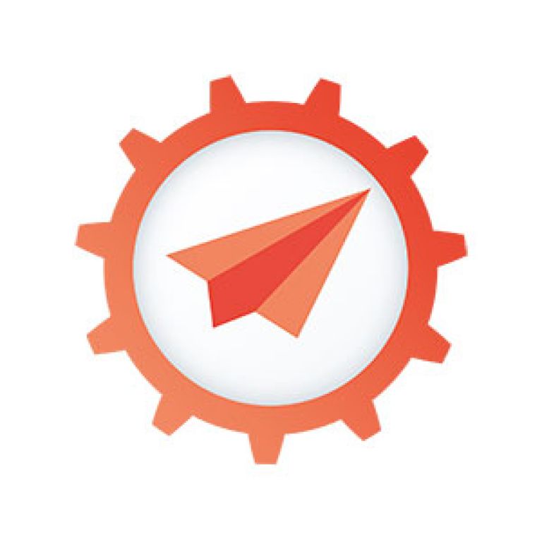 Icoon maak atelier Radertje in het rood met een vliegtuigje