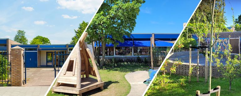 Franciscusschool Zaltbommel De hoofdingang van de Franciscusschool, het kleine plein en de leerling arena