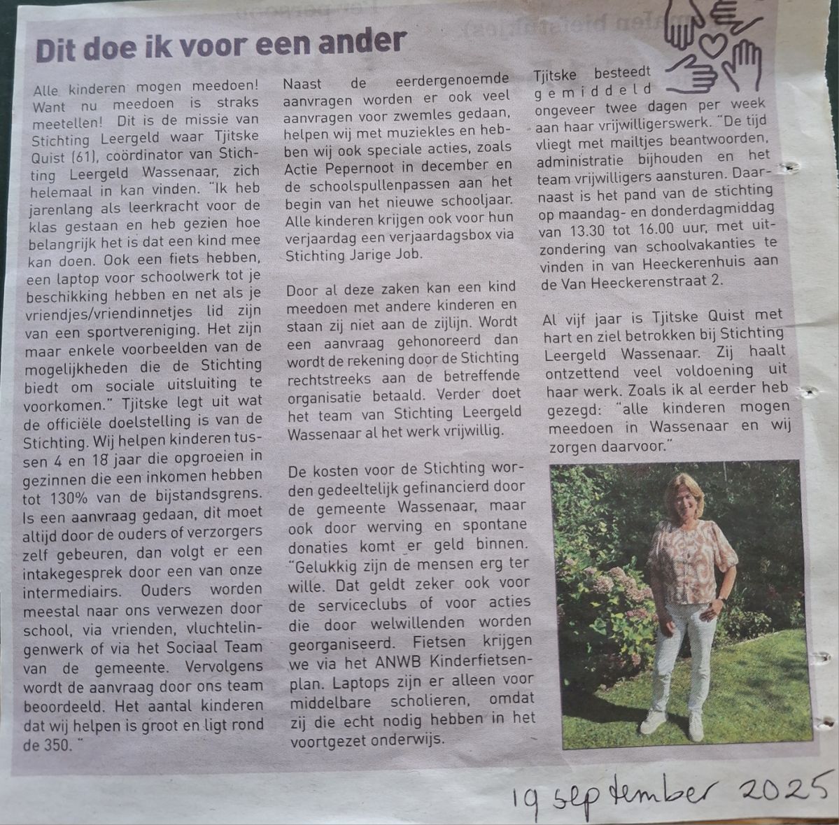 Tjitske vrijwilliger