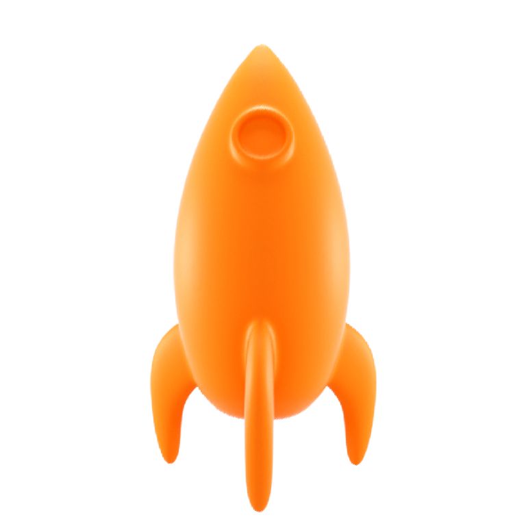 Plate orange rocket lift off